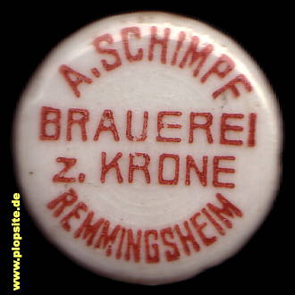 Bügelverschluss aus: Brauerei zur Krone Schimpf, Remmingsheim, Neustetten, Deutschland