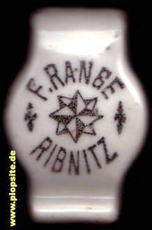Picture of a ceramic Hutter stopper from: Brauerei F. Range, Ribnitz, Ribnitz-Damgarten, Germany