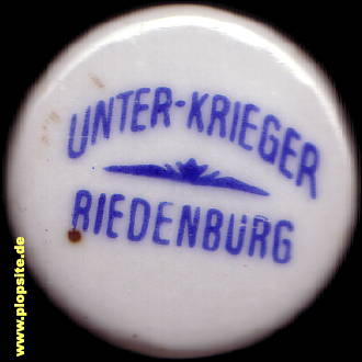 Picture of a ceramic Hutter stopper from: Brauerei Unter Krieger, Riedenburg, Germany