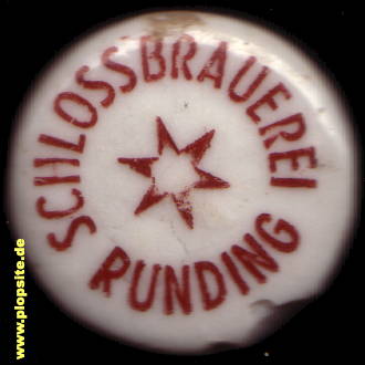 Picture of a ceramic Hutter stopper from: Schloßbrauerei, Runding, Germany