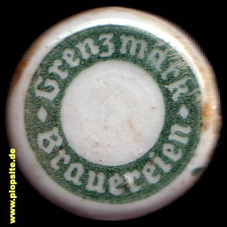 Picture of a ceramic Hutter stopper from: Vereinigte Grenzmark-Brauereien AG, Schneidemühl, Piła, Poland