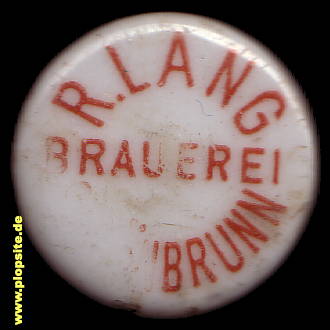 Picture of a ceramic Hutter stopper from: Brauerei Lang, Schönbrunn, Germany
