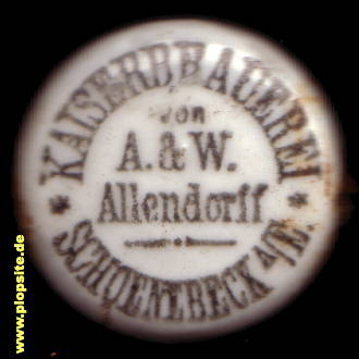 Bügelverschluss aus: Kaiserbrauerei, A. & W. Allendorff, Schönebeck / Elbe, Deutschland