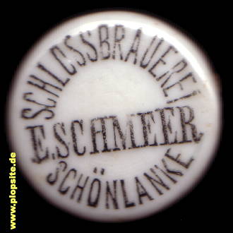 Picture of a ceramic Hutter stopper from: Schloßbrauerei Erwin Schmeer, Schönlanke, Trzcianka, Poland