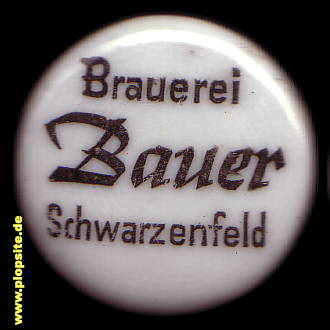 Picture of a ceramic Hutter stopper from: Brauerei Bauer, Schwarzenfeld, Germany
