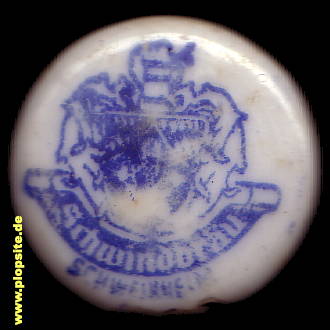 Picture of a ceramic Hutter stopper from: Schwindbräu, Schweinheim, Aschaffenburg-Schweinheim, Germany