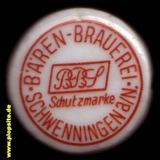 Picture of a ceramic Hutter stopper from: Bären Brauerei, Villingen, Villingen-Schwenningen, Germany