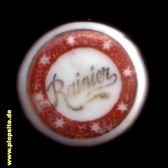 Picture of a ceramic Hutter stopper from: Brewing & Malting Co., Rainier Brewery, Seattle, WA, USA