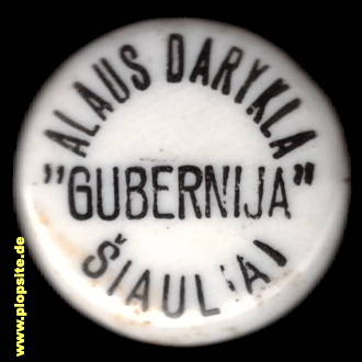 Picture of a ceramic Hutter stopper from: Alaus Darykla Gubernija, Šiauliai, Schaulen, Lithuania