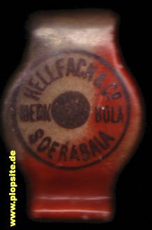 Picture of a ceramic Hutter stopper from: Soerabaia, Hellfach & Co. Merk Bola,  ID, unbekannt, Indonesia