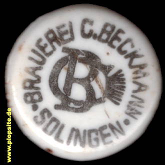 Picture of a ceramic Hutter stopper from: Brauerei C. Beckmann, Solingen, Germany