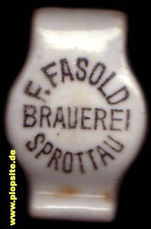 Picture of a ceramic Hutter stopper from: Brauerei Fasold, Sprottau, Szprotawa, Poland