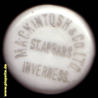Picture of a ceramic Hutter stopper from: St. Abbans, Inverness Mackintosh & Co. Ltd.,  GB, unbekannt, United Kingdom