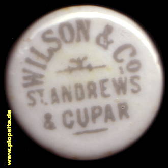 Picture of a ceramic Hutter stopper from: St. Andrews Cupar, Wilson & Co,  GB, unbekannt, United Kingdom