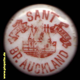 Picture of a ceramic Hutter stopper from: Bishop Auckland, Saint Trade Mark,  GB, unbekannt, United Kingdom