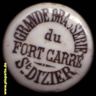 Picture of a ceramic Hutter stopper from: Grande Brasserie & Malterie du Fort-Carrée S.A., St. Dizier, France