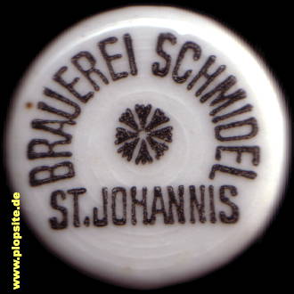 Picture of a ceramic Hutter stopper from: Brauerei Schmidel, Bayreuth - St. Johannis, Germany