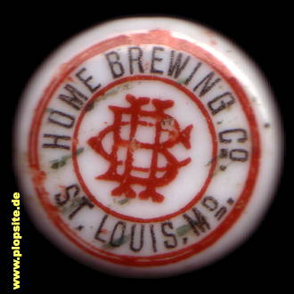 Picture of a ceramic Hutter stopper from: Home Brewing Co., St. Louis, MO, USA