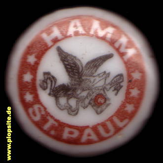 Picture of a ceramic Hutter stopper from: Hamm Brewing Co., St. Paul, MN, USA