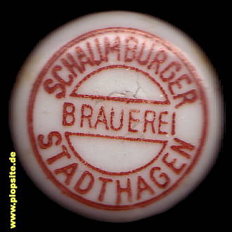 Picture of a ceramic Hutter stopper from: Schaumburger Brauerei, Stadthagen, Germany