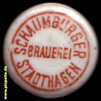 Picture of a ceramic Hutter stopper from: Schaumburger Brauerei, Stadthagen, Germany