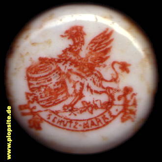 Picture of a ceramic Hutter stopper from: Bergschloß-Brauerei AG, Stettin, Szczecin, Poland