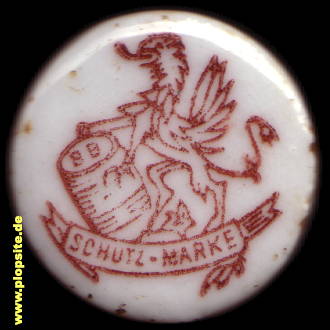 Picture of a ceramic Hutter stopper from: Bergschloß-Brauerei AG, Stettin, Szczecin, Poland