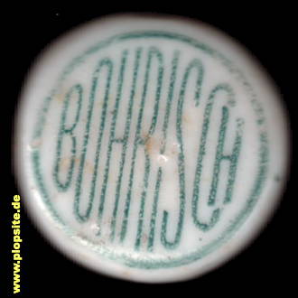 Picture of a ceramic Hutter stopper from: Brauerei Bohrisch, Stettin, Szczecin, Poland