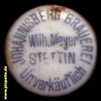 Bügelverschluss aus: Johannisberg-Brauerei Wilhelm Meyer, Stettin, Szczecin, Polen