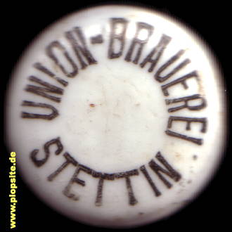 Picture of a ceramic Hutter stopper from: Union-Brauerei eGmbH, Stettin, Szczecin, Poland