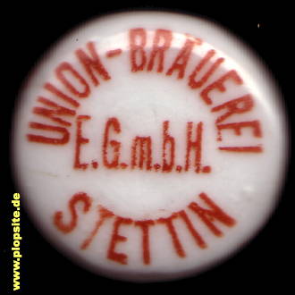 Picture of a ceramic Hutter stopper from: Union-Brauerei eGmbH, Stettin, Szczecin, Poland