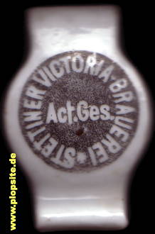 Picture of a ceramic Hutter stopper from: Victoria-Brauerei AG, Stettin, Szczecin, Poland
