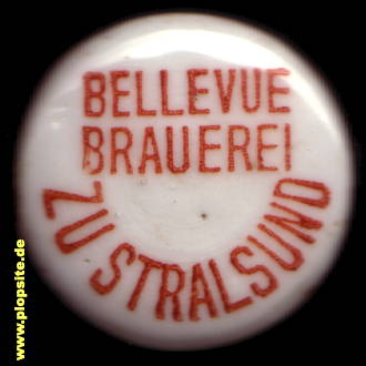 Picture of a ceramic Hutter stopper from: Bellevue Brauerei GmbH, Stralsund, Hansestadt Stralsund, Germany