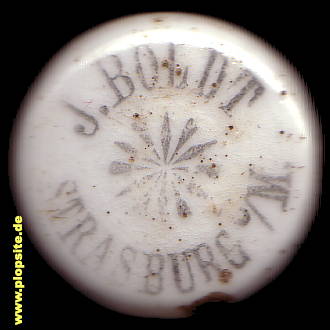 Picture of a ceramic Hutter stopper from: Brauerei J. Boldt, Inh. Karl Boldt, Strasburg / Uckermark, Germany