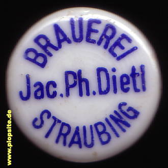 Picture of a ceramic Hutter stopper from: Brauerei Jac. Ph. Dietl, Brauerei zum Loichinger, Straubing, Germany