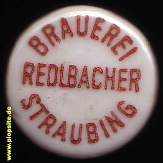 Picture of a ceramic Hutter stopper from: Brauerei Carl Redelbacher, Straubing, Germany