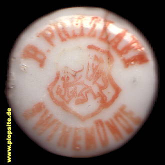 Picture of a ceramic Hutter stopper from: Brauerei Bernhard Pritzlaff, Swinemünde, Świnoujście, Poland