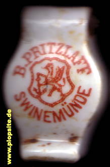 Picture of a ceramic Hutter stopper from: Brauerei Bernhard Pritzlaff, Swinemünde, Świnoujście, Poland