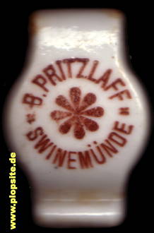 Picture of a ceramic Hutter stopper from: Brauerei Bernhard Pritzlaff, Swinemünde, Świnoujście, Poland