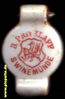 Picture of a ceramic Hutter stopper from: Brauerei Bernhard Pritzlaff, Swinemünde, Świnoujście, Poland