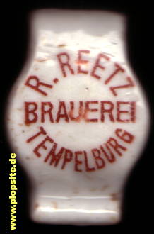 Picture of a ceramic Hutter stopper from: Brauerei Reinhold Reetz, Tempelburg, Czaplinek, Poland