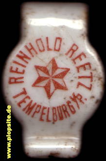 Picture of a ceramic Hutter stopper from: Dampfbrauerei Reinhold Reetz, Tempelburg, Czaplinek, Poland
