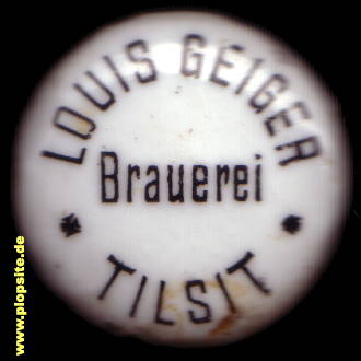 Picture of a ceramic Hutter stopper from: Brauerei Louis Geiger, Tilsit, Sowetsk, Советск, Russia