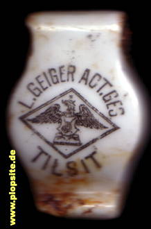 Picture of a ceramic Hutter stopper from: Brauerei Louis Geiger AG, Tilsit, Sowetsk, Советск, Russia
