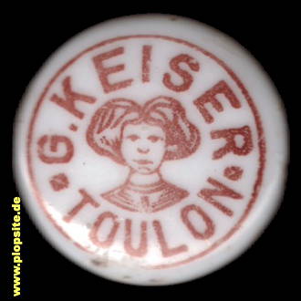 Picture of a ceramic Hutter stopper from: G. Keiser, Toulon, France