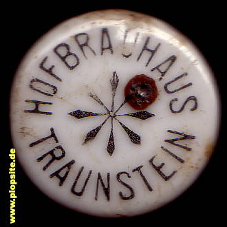 Picture of a ceramic Hutter stopper from: Hofbrauhaus, Traunstein, Germany