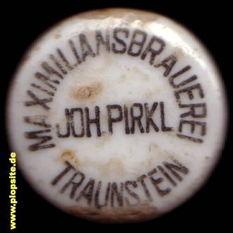 Picture of a ceramic Hutter stopper from: Maximiliansbrauerei Pirkl, Traunstein, Germany