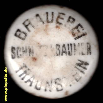 Picture of a ceramic Hutter stopper from: Schnitzlbaumers Brauerei, Traunstein, Germany