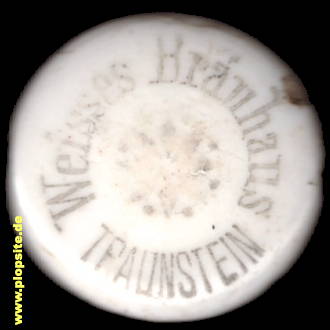 Picture of a ceramic Hutter stopper from: Weißes Bräuhaus, Josef Sailer, Traunstein, Germany