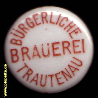 Picture of a ceramic Hutter stopper from: Bürgerliche Brauerei, Trautenau, Trutnov, Czech Republic
